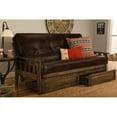 thumbnail image 2 of Pemberly Row Rustic Walnut Storage Futon with Java Brown Mattress, 2 of 3