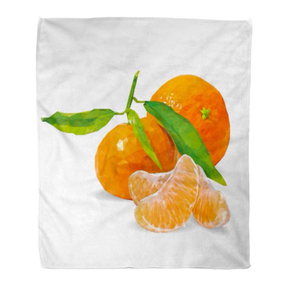 SIDONKU Flannel Throw Blanket Fresh Nutritious and Tasty Tangerines Symbols of Fruits Soft for Bed Sofa and Couch 58x80 Inches