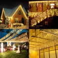 thumbnail image 5 of Cortina de luces LED de carámbanos para decoración navideña de 3,5 a 35 m, para exteriores, Año Nuevo 2023, guirnalda de luces de hadas para la calle en la casa, 5 of 5