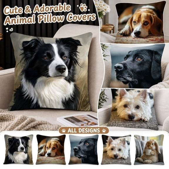 Throw Pillow Covers 18x18 Inch, Decorative Square Pillowcases, Farmhouse Holiday Cushion Covers for Couch Sofa Living Room Bedroom Outdoor Home Decor