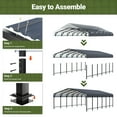thumbnail image 5 of MUCHANT 20'x30' Outdoor Metal Carport, Heavy Duty Garage Galvanized Car Shelter with Enhanced Base for Pickup, Boat, Car and Tractors, 5 of 8