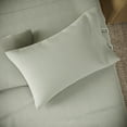 thumbnail image 4 of Beautiful Solid 4-Piece 100% Cotton Washed Percale Sage Green Sheet Set, King by Drew Barrymore, 4 of 8