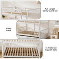 thumbnail image 2 of Wiilayok 77.9"x 57"Wood Full over Full Bunk Bed with Trundle,Convertible to 2 Full Size Platform Bed, Full Size Bunk Bed with Ladder and Safety Rails for Teens,Adult,White(No Box Spring Needed), 2 of 6