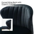thumbnail image 5 of Modern Velvet Accent Chair Upholstered Small Vanity Chair Bedroom Living Room Black, 5 of 11