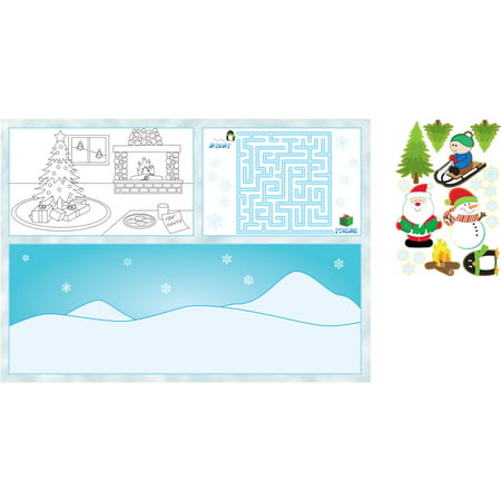 Creative Converting Christmas Activity Placemats with Stickers, 8-Pack