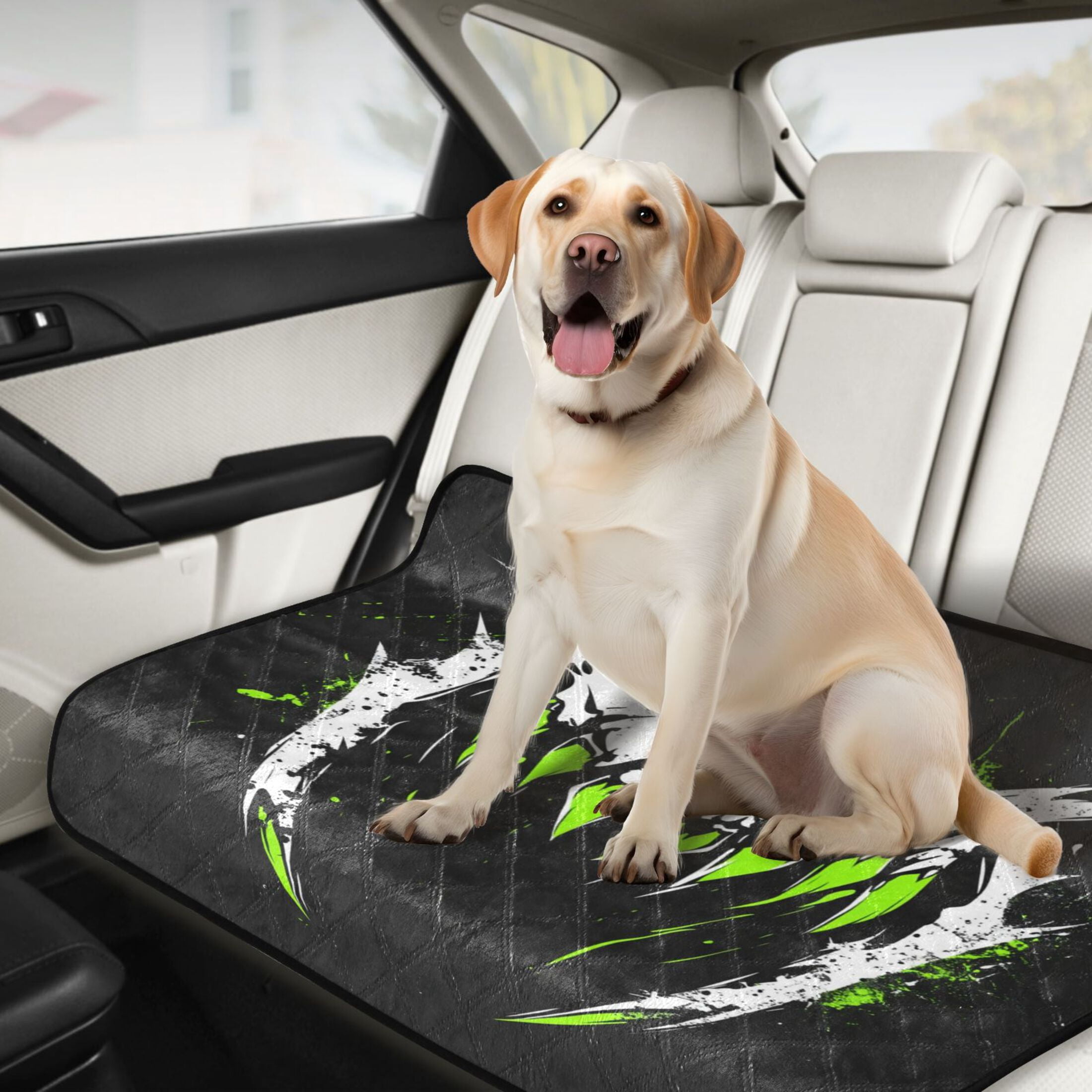 Qxltty Green Fangs Cat litter Pads Pet Set of 2 Diaper Mats Center Anti-leakage Layer Absorbent Soft and Comfortable