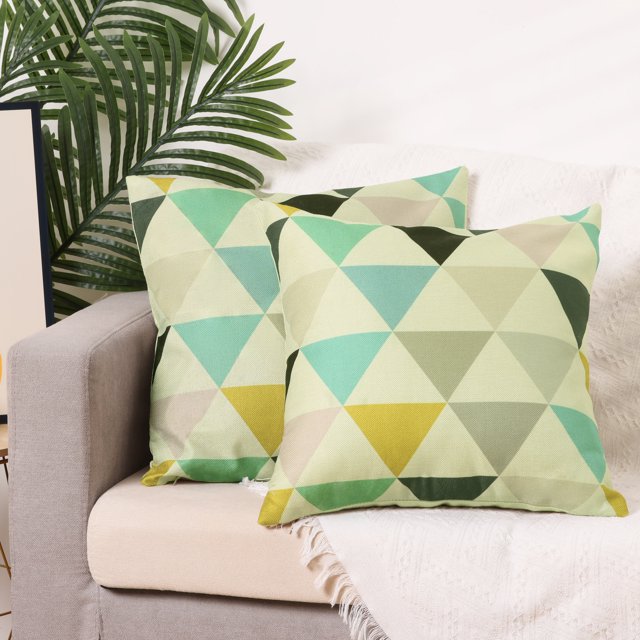 REGALWOVEN Conjunto de 2 fundas de cojín geométricas para decoración de sofá en casa, blanco-5 18" x 18"