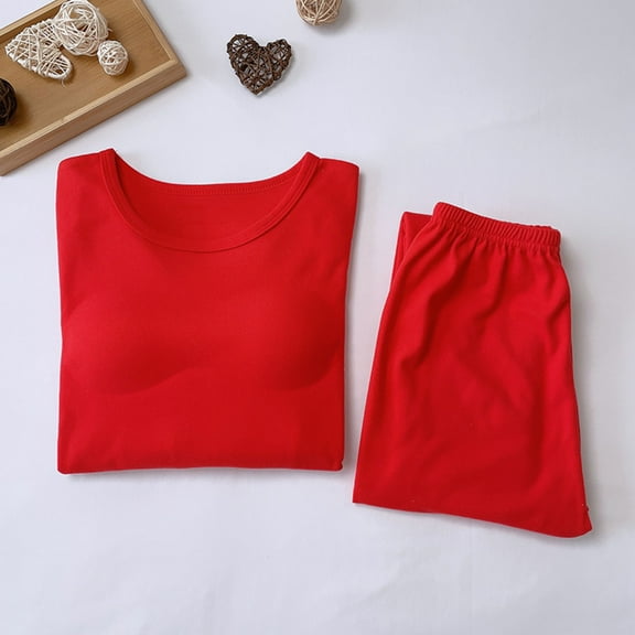 TMOYZQ Womens 2-Piece Thermal Underwear Suits with Padded Plus Size Winter Warm Baselayer Sets Slim Fit Crewneck Top and Leggings Loungnwear Outfit