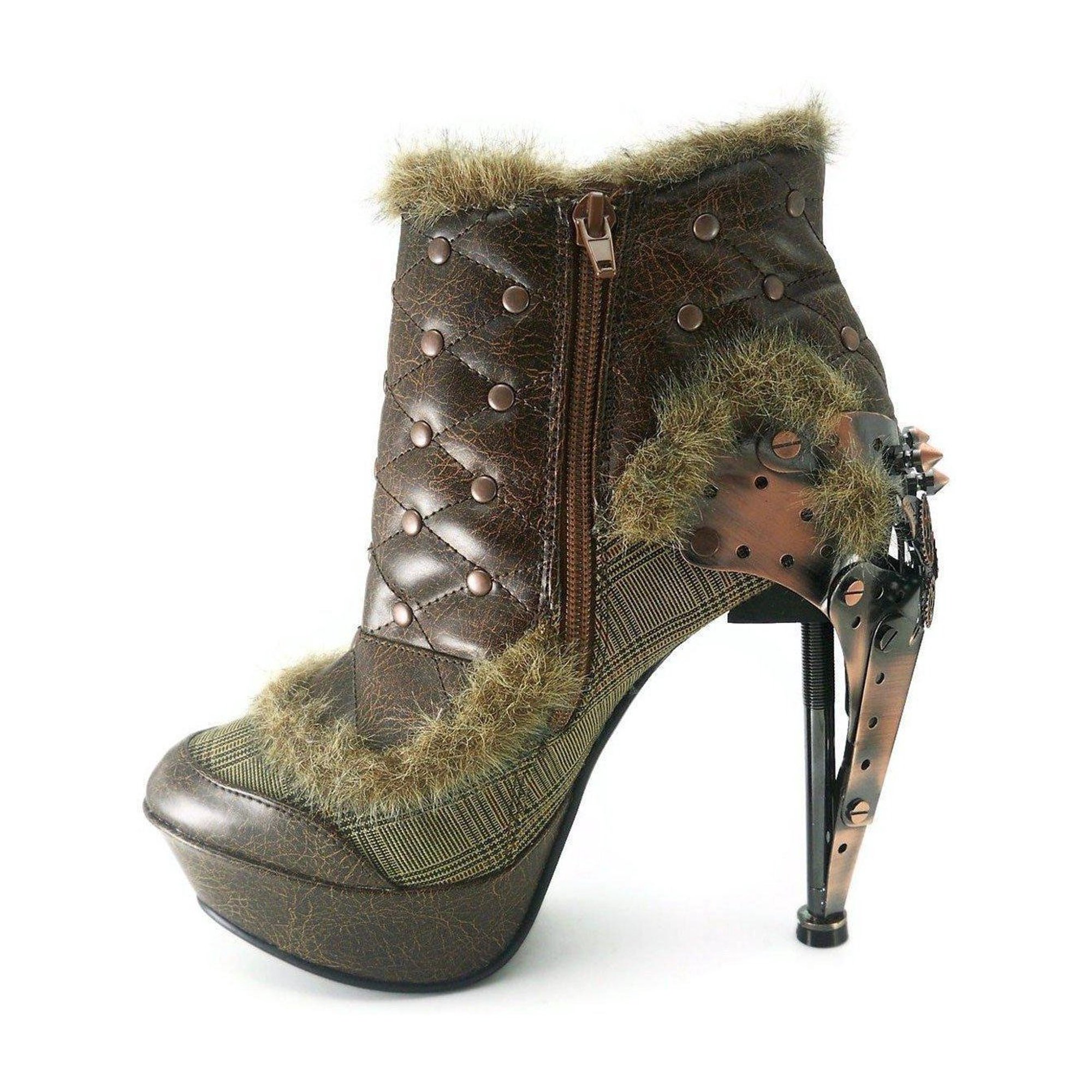 Hades Shoes H Agnes Custom Steampunk Metallic Plated Heel With Butterfly Logo 10 Black Walmart Canada