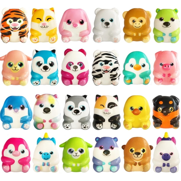 24 piezas de regalos de fiesta llenos de juguetes blandos Jumbo de crecimiento lento, juguetes blandos de animales kawaii blandos para cumpleaños, bolsas de regalos, rellenos de piñatas, premios en el