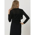 thumbnail image 3 of Unique Bargains Women's Elegant Long Sleeve Glitter Crop Ruffle Bolero Shrug M Black, 3 of 6