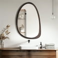thumbnail image 3 of LUVODI 23.62x35.43 inch Wooden Frame Irregular Mirror Asymmetric Pebble Wall Mirror Horizontal & Vertical Hang ﻿, 3 of 10