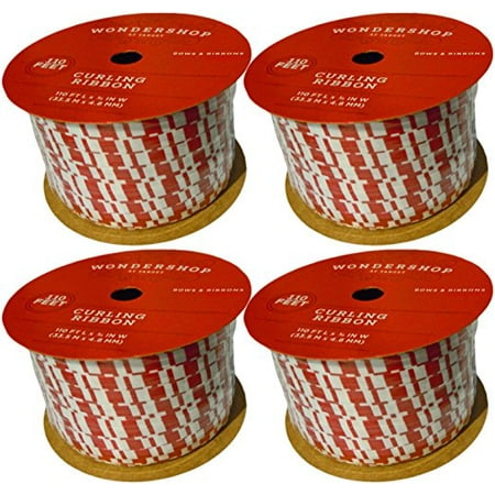 Wonder Shop - Wondershop 36-Yard Christmas Holiday Striped Gift Present Curling Ribbon (4 Rolls)