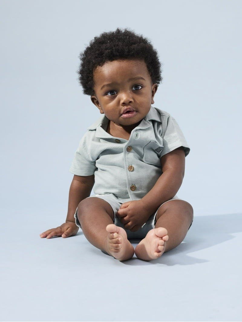 Little Star Organic Baby Boy 6Pc Mix and Match Outfit Set, Palm
