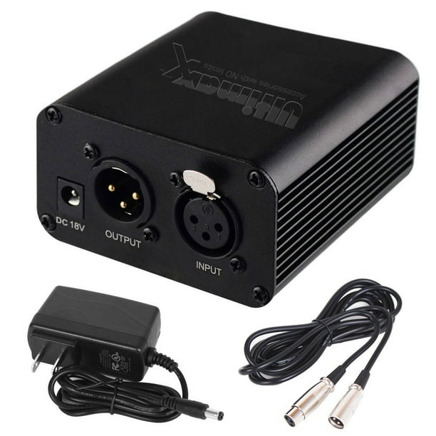 1 Channel 48v Phantom Power Supply with 6ft XLR Cable for Condenser