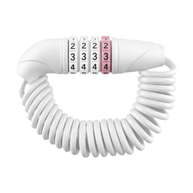 Candado para casco de motocicleta, candados de cable para bicicleta, resistente, antirrobo, combinación resistente Blanco