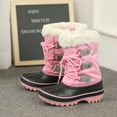 thumbnail image 5 of Dream Pairs Boys & Girls Faux Fur-Lined Ankle Winter Waterproof Snow Boots Forester Grey/Pink Size 1, 5 of 5