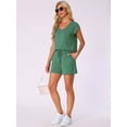 thumbnail image 3 of DARING DIVA 2 Pieces Lounge Knit Tee and Shorts Pajama Set S Green, 3 of 6
