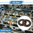 thumbnail image 2 of Unique Bargains Universal Oil Seal TC Double Lip W Steel Spring Seal Ring Rotary Shaft Seal High Pressure FKM Rubber Brown 2 Pcs 50x90x10mm, 2 of 7