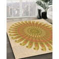 thumbnail image 3 of Ahgly Company Machine Washable Indoor Square Transitional Yellow Area Rugs, 4' Square, 3 of 7