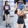 thumbnail image 2 of Denim Shorts Retro All-match High Waist Hem Ripped Short Jeans Cutoff Shorts for Women, 2 of 6
