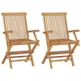 thumbnail image 2 of vidaXL Garden Chairs with Taupe Cushions 2 pcs Solid Teak Wood, 2 of 5