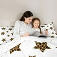 thumbnail image 4 of Feelyou Stars Kids Bedding Comforter Set 7pcs, Fashion Leopard Print Queen Bedding Sets, 4 of 8