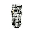 thumbnail image 2 of BLISSFUL STEP Women Plaid Point Toe Side Zip Block Heels Ankle Boots White Black1 7, 2 of 7