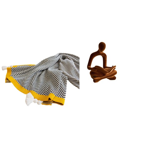 Manta de punto,Manta de punto decorativa para el hogar,Figura de pensador abstracto,Estatua de pensador abstracto,decoración para el hogar,Figura humana decorativa para oficina,coleccionable