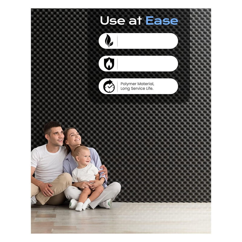48 Pack Self Adhesive Egg Crate Sound Proof Foam Panels 1x12x12Inch, Acoustic Foam for Home and Studios