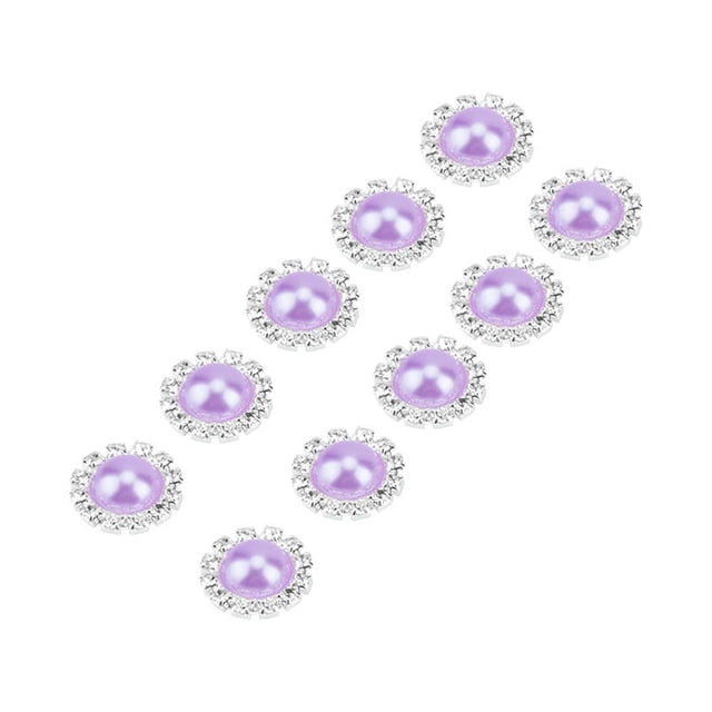 Juego de perlas semicirculares de 20 mm, 10 piezas, violeta claro, perfectas para álbumes de recortes y decoración, gemas para manualidades de bricolaje con parte posterior plana
