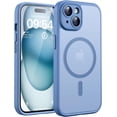 thumbnail image 2 of MHAWBL-Magnetic for iPhone 15 Plus Case, Upgraded Full Camera Protection, Compatible with Magsafe, Drop Protection, Translucent Matte Back Bumper Phone Cover 6.7-Inch (Light Blue), 2 of 4