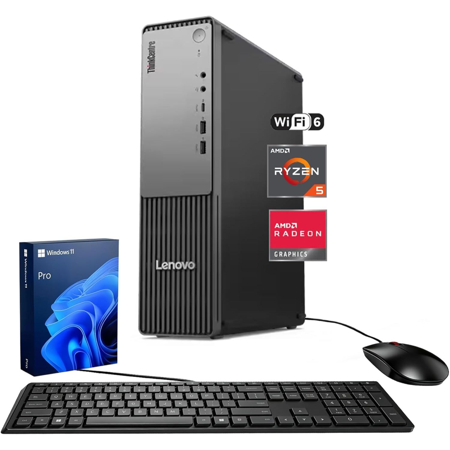 Lenovo ThinkCentre Neo 55s SFF Business Desktop, AMD Ryzen 5 220, 16GB DDR5, 512GB SSD, Windows 11 Pro