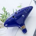 thumbnail image 4 of Ocarina de cerámica de 12 agujeros en forma de C con reposamanos y cordón, mini instrumento de viento para principiantes, 4 of 7