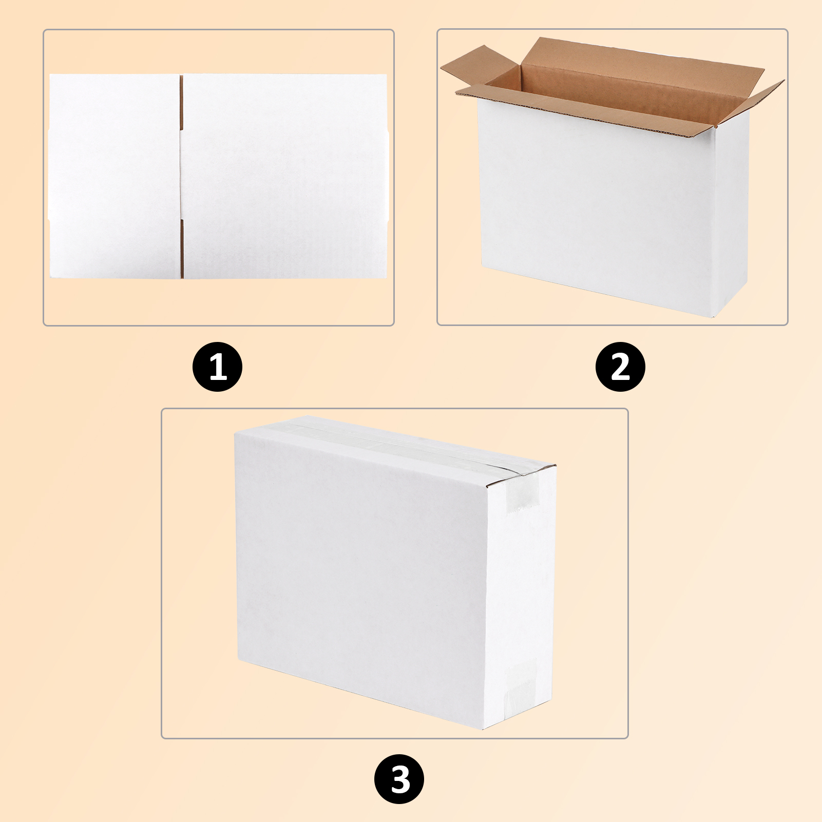 Small Moving Shipping Boxes 12x9x4 White Corrugated Cardboard Pack Of