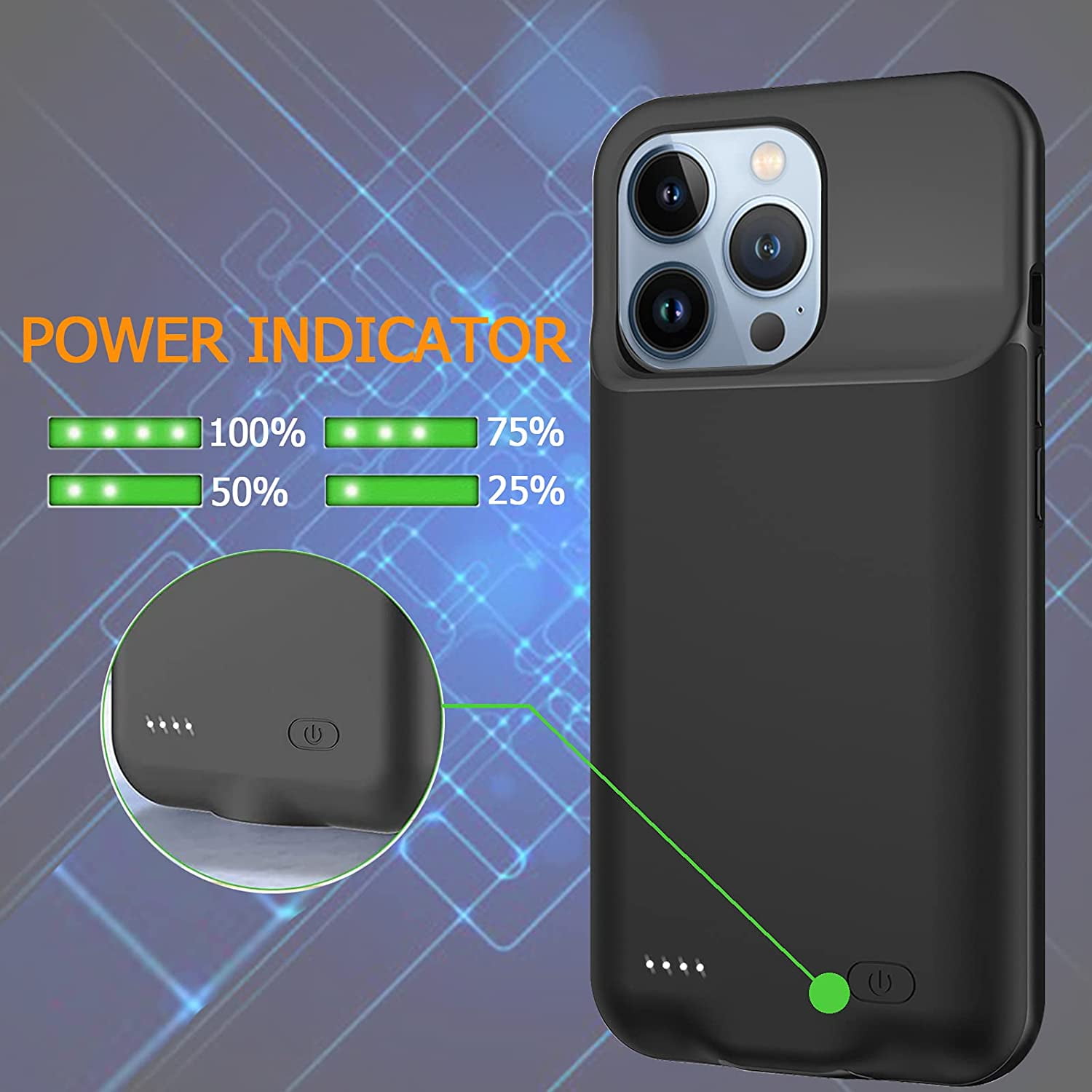 Battery Case for iPhone 13 Pro, 7000mAh Smart Rechargeable