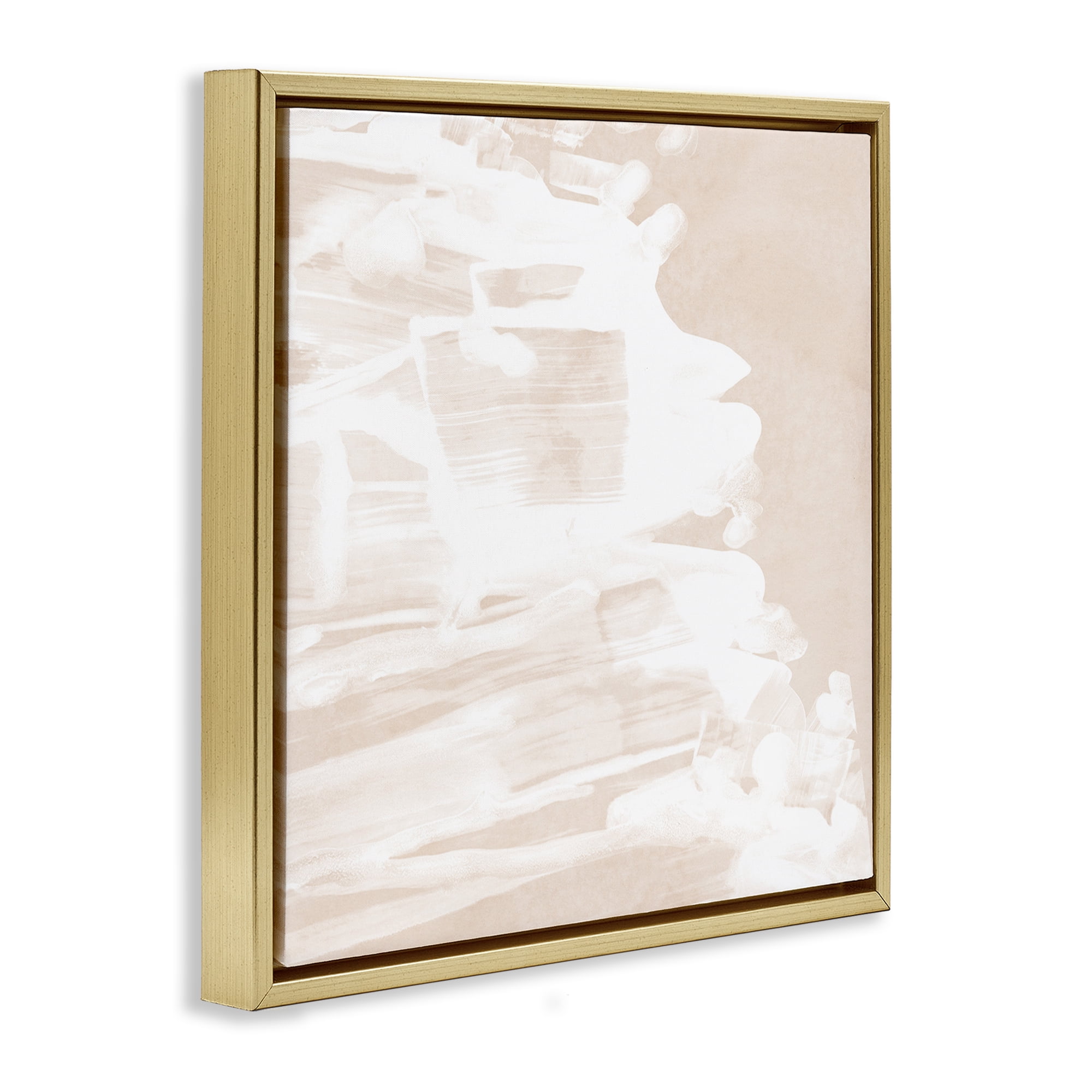 Stupell Industries Abstract Tide Movement Abstract Painting Gold Floater Framed Canvas Art Print Wall Art, 18 x 18