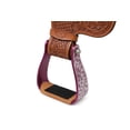 thumbnail image 3 of Horse Western 5" Slanted Offset Angled Pink Engraved Aluminum Show Stirrups 51227PK, 3 of 5