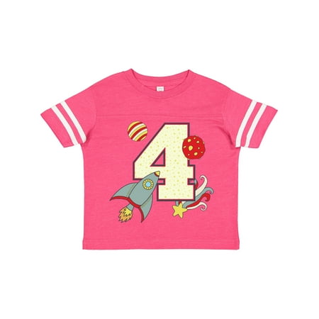 

Inktastic 4th Birthday Outer Space Theme Gift Toddler Boy or Toddler Girl T-Shirt
