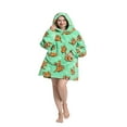 thumbnail image 3 of Wearable Blanket Hoodie for Adults Sherpa All Patterns Oversized Sweatshirt Blanket with Pockets, 3 of 6