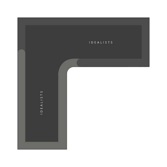 Dark L-Shaped Kitchen Mat - 47.2x47.2in Black Diatomite Absorbent Mat, Oil-Resistant Non-Slip Machine Wash Rug