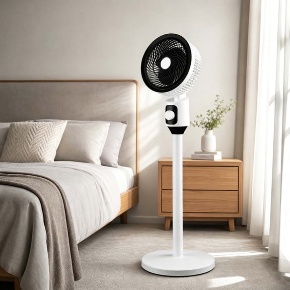 Standing Air Circulator Fan 3 Speeds, Adjustable Oscillating Floor Fan Quiet, Powerful Airflow Fan for Bedroom Living Room Office