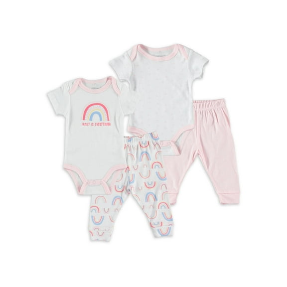 Baby Gear Baby Girl 4 PC Jogger Set, Sizes Newborn-9 Months