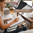 thumbnail image 5 of Haosy Accordion File Organizer Zipper Binder 500 Sheet 6-Tab Expanding File Folder Multi-Pocket 1.2 Inch 3 Ring Girl Play Guitar Tropical Leaf, 5 of 7