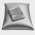 thumbnail image 1 of Funda de almohada BLISSFORD Satin para el cuidado del cabello y la piel, 2 unidades, color gris, 1 of 9