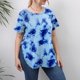 thumbnail image 3 of Gibobby Playera Corte clásico para Mujer Camiseta informal manga corta con cuello redondo y manga corta con estampado talla grande para mujer(Azul,XL), 3 of 5