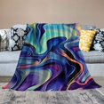 thumbnail image 2 of Pratyus Abstract Art Print Flannel Throw Blanket for All Seasons, Exquisite Gifts for Bed, Lightweight & Anti-Wrinkle 60x80in, 2 of 6