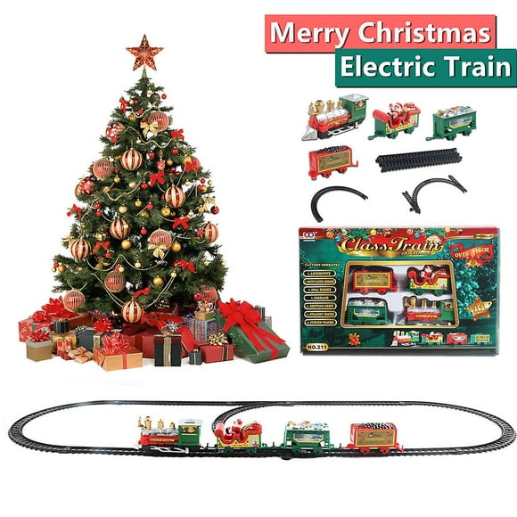 1-2pcs Christmas Toy Train Express Holiday Festive Set Track Light & Sound Kids Gift