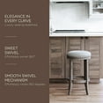 thumbnail image 2 of Maven Lane Eva Bar Stool in Reclaimed Oak Finish w/ Ash Grey Fabric Upholstery, 2 of 6