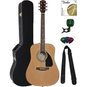 Fender FA-115 Dreadnought Acoustic Guitar Bundle with Hard Case, Tuner, Strings, Strap and Picks, Natural